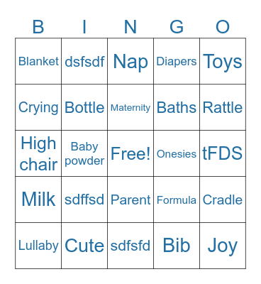 IDENTOS Baby Bingo Card
