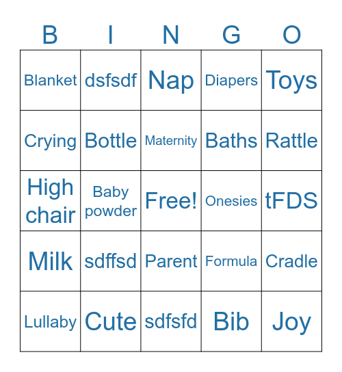 IDENTOS Baby Bingo Card