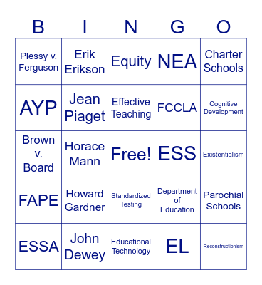 ED PRO BINGO Card