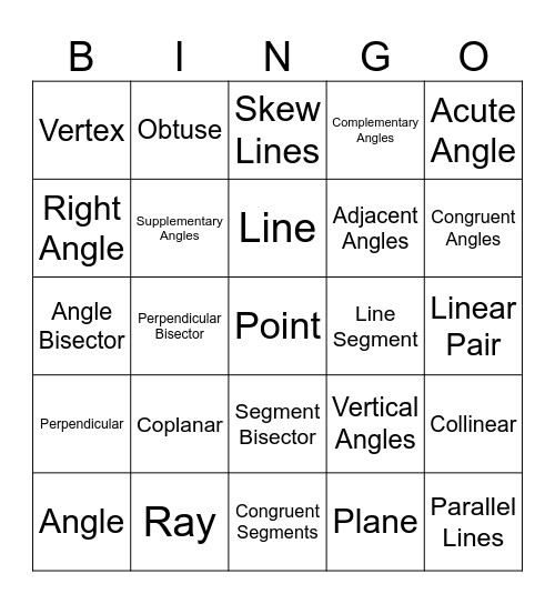 Ch 1 Definitions Bingo Card