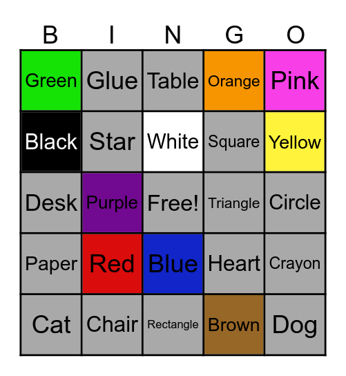 Pockets 1 Bingo Card