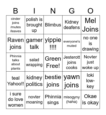 DRAWR TIME Bingo Card