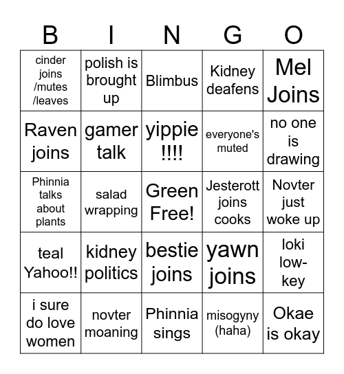 DRAWR TIME Bingo Card