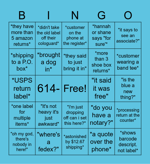 THE UPS STORE Bingo Card