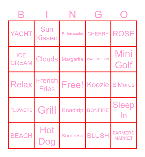 GIRLS NIGHT Bingo Card