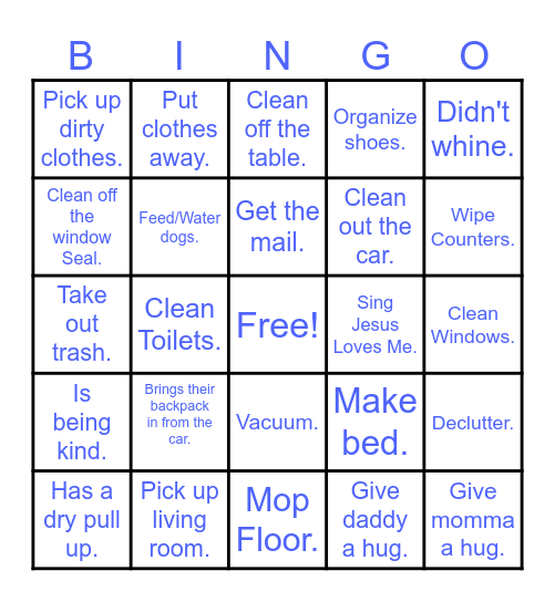 Ella and Brenton Bingo Card