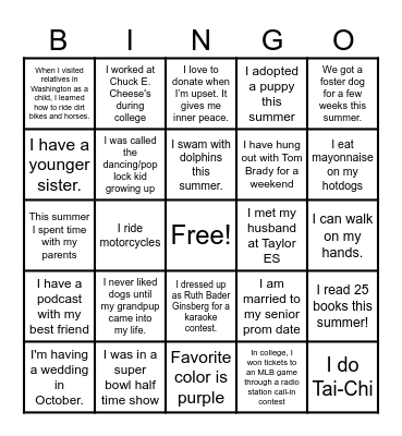 HOW YOU DOIN'? Bingo Card