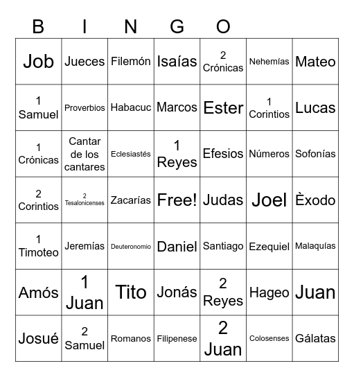 Conferencia Biblica Bingo Card