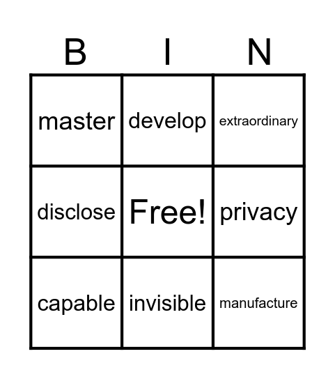 We've Got Talent Bingo Card