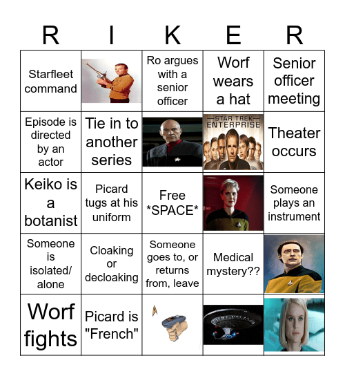 Star Trek: The Next Generation Bingo Card