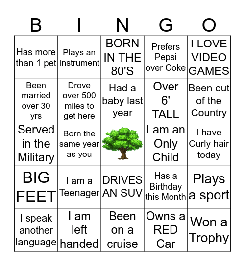 BRYANT FAMILY  BINGO Card