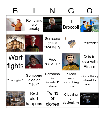 Star Trek: The Next Generation Bingo Card