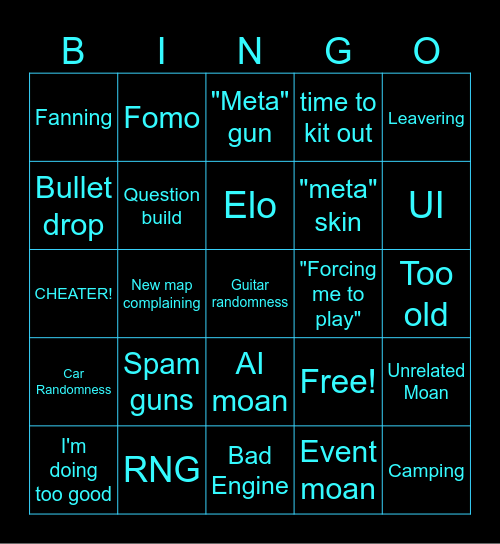 Hunt 1896 Bingo Card