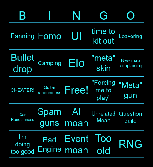 Hunt 1896 Bingo Card