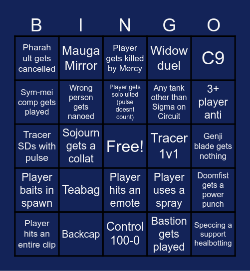 OWCS Bingo Card