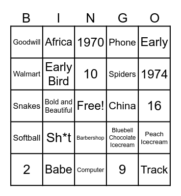Lillie's Birthday Bingo Card