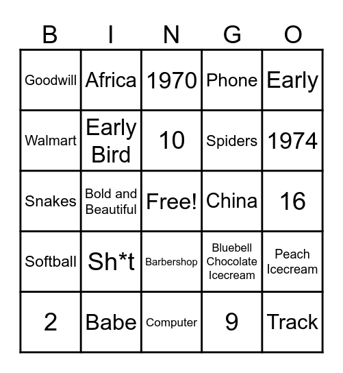 Lillie's Birthday Bingo Card