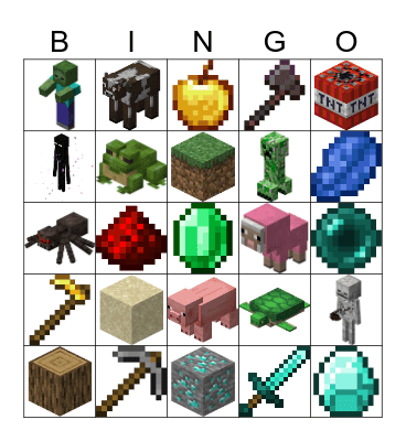 Minecraft Bingo Card