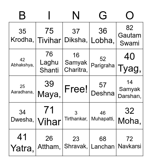 Bingo Card