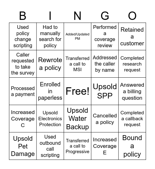 QBingo Card