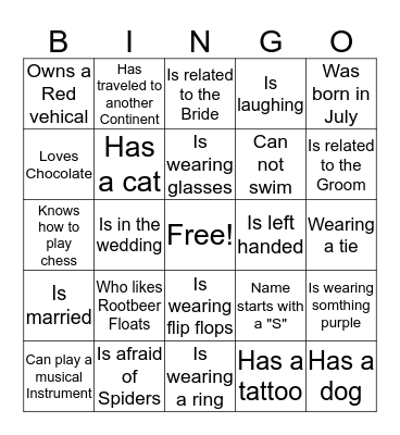 Find Someone Who Bingo Card