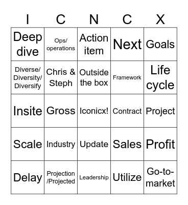 All Hands Bingo Card