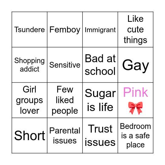 Oc bingo Card