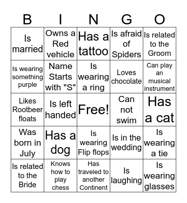 Find Someone Who.... Bingo Card