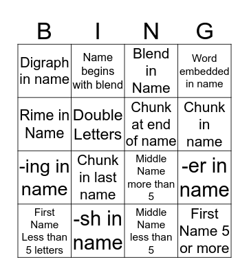 Words, Words, Words  Bingo Card