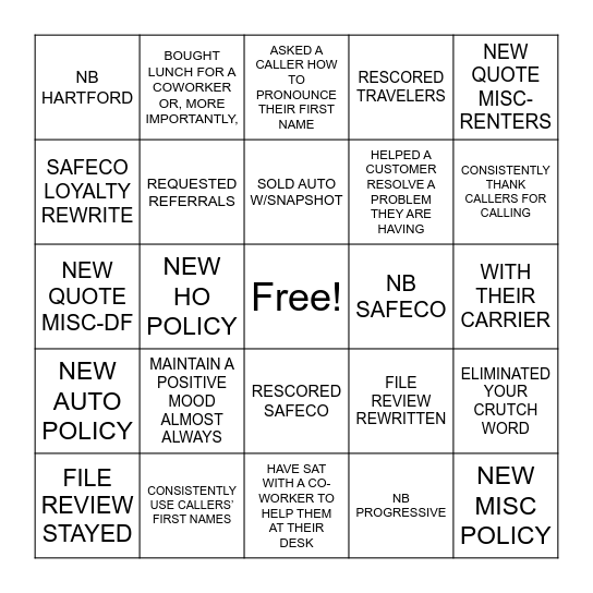 Brown & Brown VA FR Bingo Card