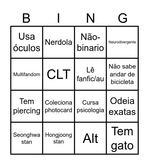 Transtinys Bingo Card