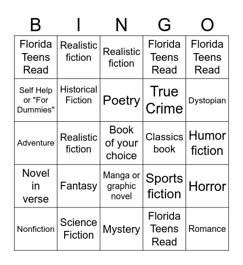 GENRE BINGO Card