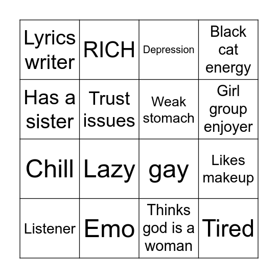 HYOJIN Bingo Card