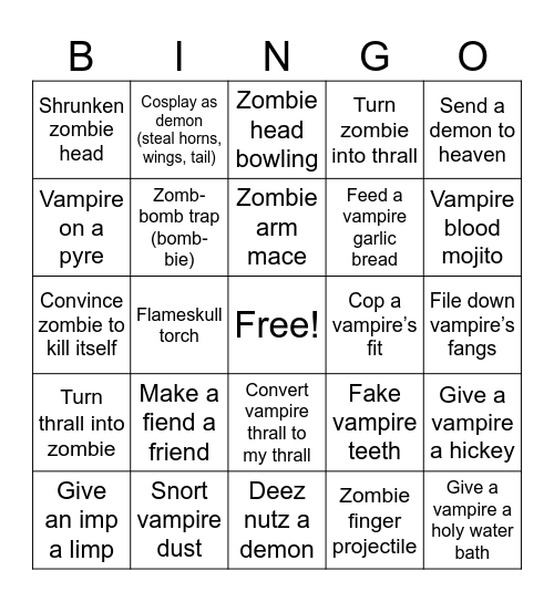 Skalrog Bingo Card