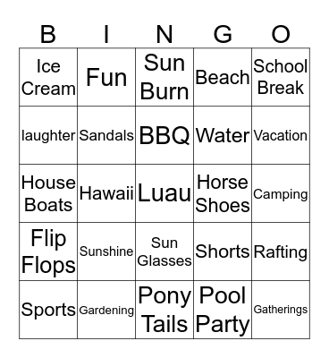 Summer Bingo - Central Signing Service Bingo Card