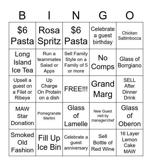 SERVER BINGO Card