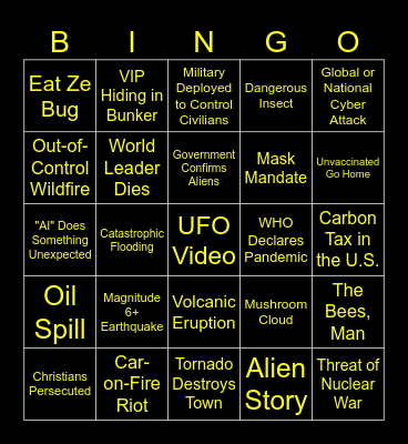 Mainstream Media Buzzword Bingo! Bingo Card
