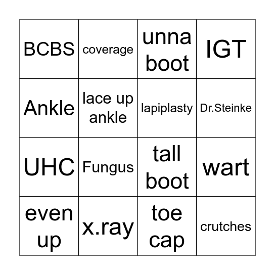 FAANT BINGO Card