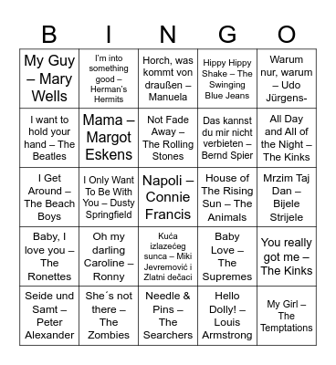 1964er Geburtstags- Bingo Card