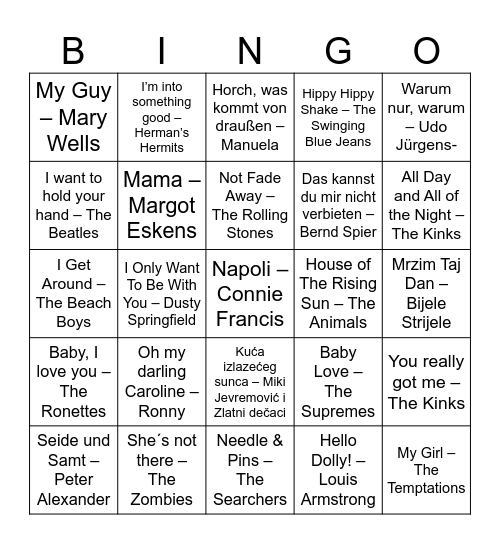 1964er Geburtstags- Bingo Card