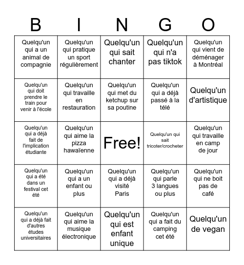 BINGO PSYCHOED Bingo Card