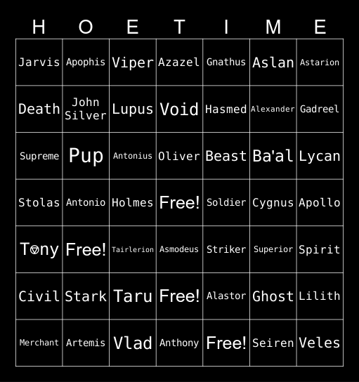 Blood System Bingo Card