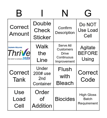 QUALITY Bingo Card