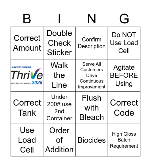 QUALITY Bingo Card