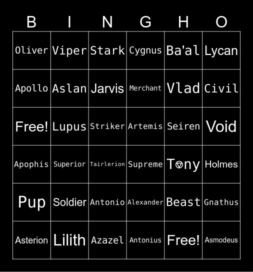Blood System Bingo Card