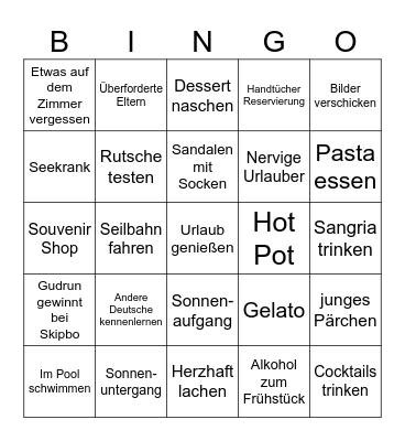 Nicole und Gudruns Abenteuer Bingo Card
