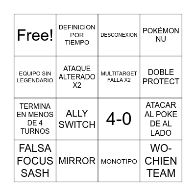 BINGO VGC 2024 Bingo Card