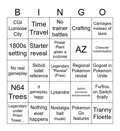 PZA Trailer Bingo Card