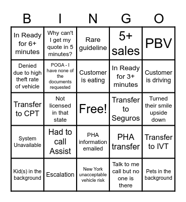 Naes Bingo Card