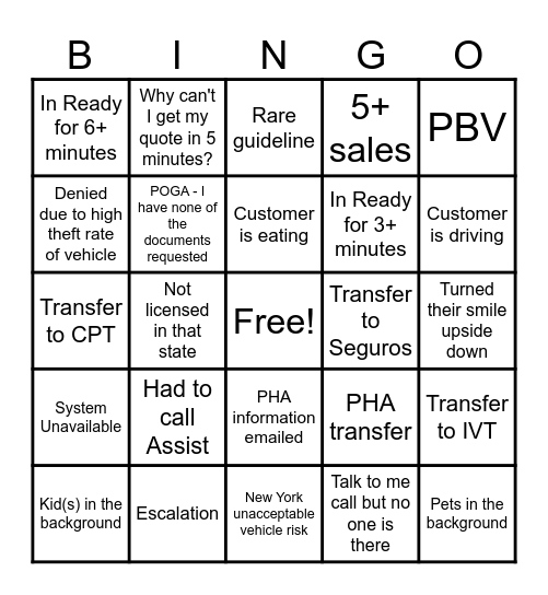 Naes Bingo Card